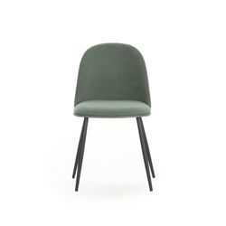 Sedia, 45 x 52 x 81 cm, in tessuto verde e nero | Collezione Malila