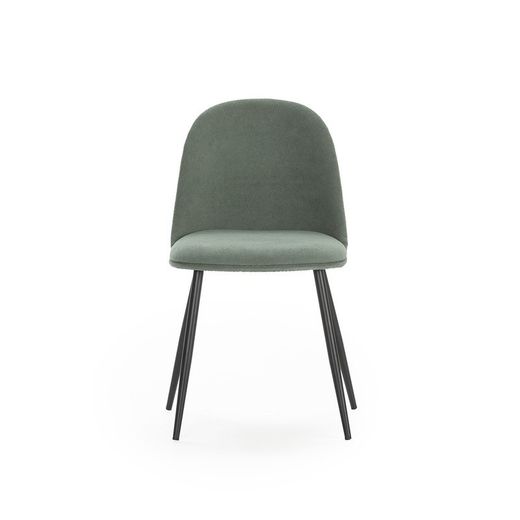 Sedia, 45 x 52 x 81 cm, in tessuto verde e nero | Collezione Malila