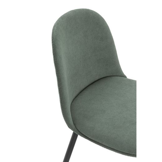 Sedia, 45 x 52 x 81 cm, in tessuto verde e nero | Collezione Malila