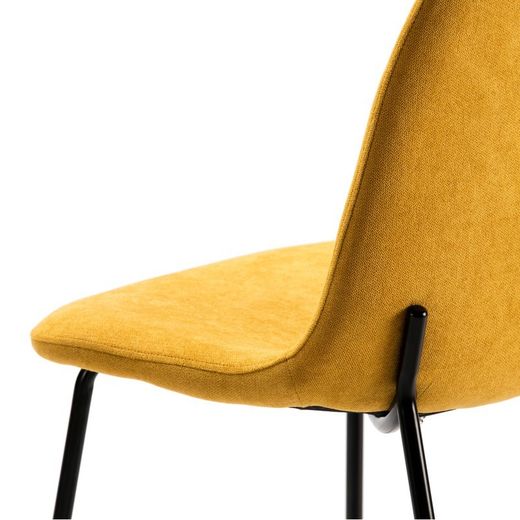 Sedia, 45 x 54 x 85 cm, in tessuto e metallo, giallo e nero | Collezione Renne