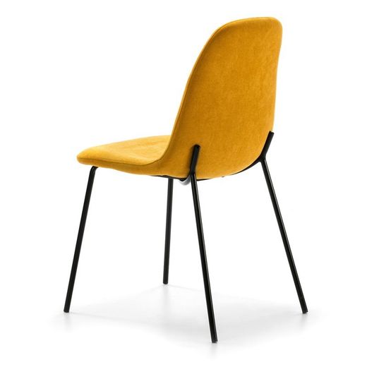 Sedia, 45 x 54 x 85 cm, in tessuto e metallo, giallo e nero | Collezione Renne