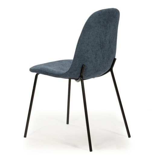 Sedia, 45 x 54 x 85 cm, in tessuto e metallo blu e nero | Collezione Renne