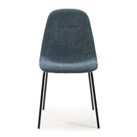 Sedia, 45 x 54 x 85 cm, in tessuto e metallo blu e nero | Collezione Renne