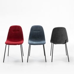 Sedia, 45 x 54 x 85 cm, in tessuto e metallo blu e nero | Collezione Renne