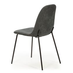Sedia, 45 x 54 x 85 cm, in tessuto e metallo grigio e nero | Collezione Renne