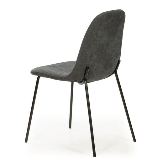 Sedia, 45 x 54 x 85 cm, in tessuto e metallo grigio e nero | Collezione Renne