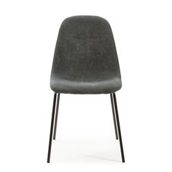 Sedia, 45 x 54 x 85 cm, in tessuto e metallo grigio e nero | Collezione Renne
