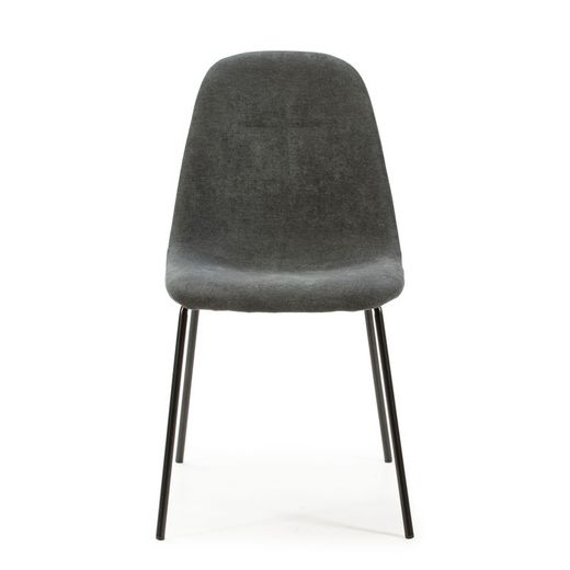 Sedia, 45 x 54 x 85 cm, in tessuto e metallo grigio e nero | Collezione Renne