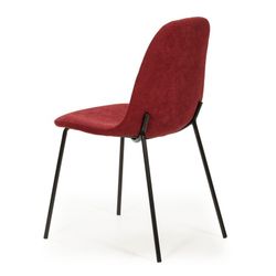 Sedia, 45 x 54 x 85 cm, in tessuto e metallo rosso e nero | Collezione Renne