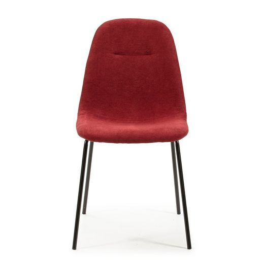 Sedia, 45 x 54 x 85 cm, in tessuto e metallo rosso e nero | Collezione Renne