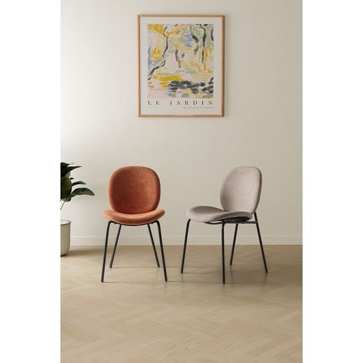 Sedia, 45 x 57,5 x 81,5 cm, in tessuto beige | Collezione Cori