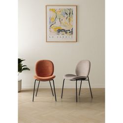 Sedia, 45 x 57,5 x 81,5 cm, in tessuto arancione teja | Collezione Cori