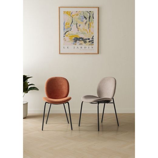 Sedia, 45 x 57,5 x 81,5 cm, in tessuto arancione teja | Collezione Cori
