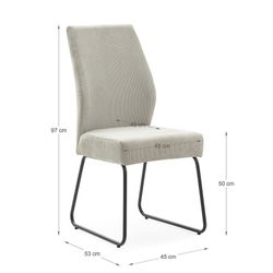 Sedia, 45 x 62 x 97 cm, in tessuto effetto pietra | Collezione Alan