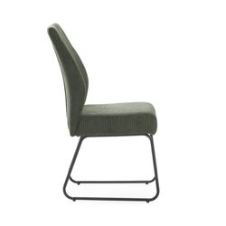 Sedia, 45 x 62 x 97 cm, in tessuto verde | Collezione Alan
