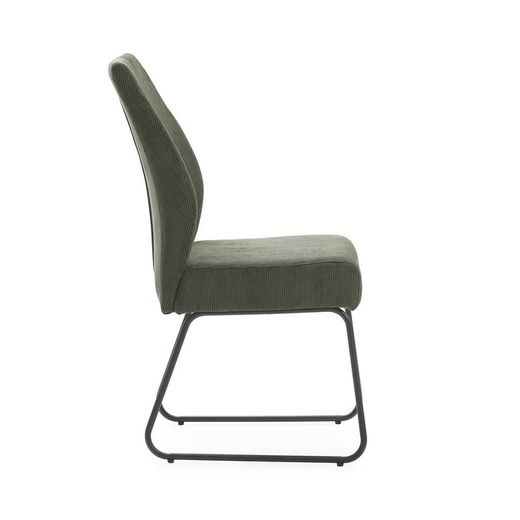 Sedia, 45 x 62 x 97 cm, in tessuto verde | Collezione Alan