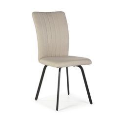 Silla, 45,5 x 57 x 95,5 cm, de tejido y metal en beige y negro  | Colección Pretty