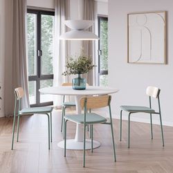 Sedia, 46 x 51 x 77 cm, in tessuto azzurro chiaro | Collezione Adriana