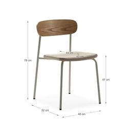 Sedia, 46 x 51 x 77 cm, in tessuto beige | Collezione Adriana