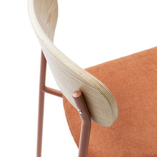 Sedia, 46 x 51 x 77 cm, in tessuto arancione | Collezione Adriana
