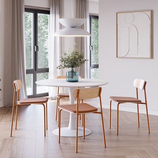 Sedia, 46 x 51 x 77 cm, in tessuto arancione | Collezione Adriana
