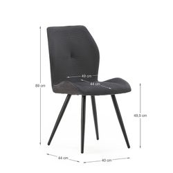 Sedia, 46 x 62 x 89 cm, in tessuto grigio | Collezione Adaya