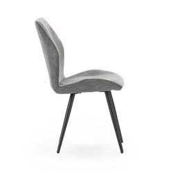 Sedia, 46 x 62 x 89 cm, in tessuto grigio | Collezione Adaya