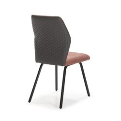Sedia, 47 x 57 x 91 cm, in tessuto e metallo, colore corallo e nero | Collezione Pol
