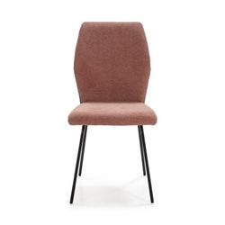 Sedia, 47 x 57 x 91 cm, in tessuto e metallo, colore corallo e nero | Collezione Pol