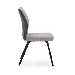Silla, 47 x 57 x 91 cm, de tejido y metal en gris claro y negro  | Colección Pol