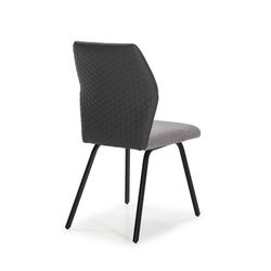 Silla, 47 x 57 x 91 cm, de tejido y metal en gris claro y negro  | Colección Pol