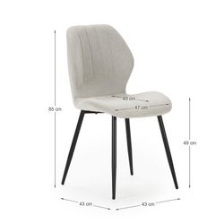 Sedia, 47 x 58 x 85 cm, in tessuto bianco | Collezione Nalu