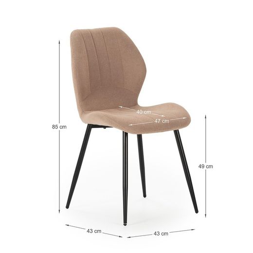 Sedia, 47 x 58 x 85 cm, in tessuto salmone | Collezione Nalu