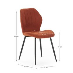 Sedia, 47 x 58 x 85 cm, in tessuto color terracotta | Collezione Nalu