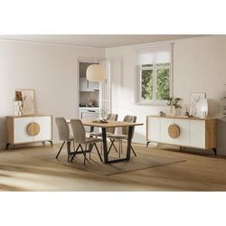 Sedia, 47 x 60 x 89 cm, in tessuto beige | Collezione Mery