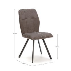 Sedia, 47 x 60 x 89 cm, in tessuto grigio | Collezione Mery
