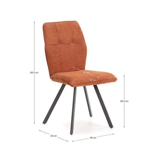 Sedia, 47 x 60 x 89 cm, in tessuto marrone | Collezione Mery