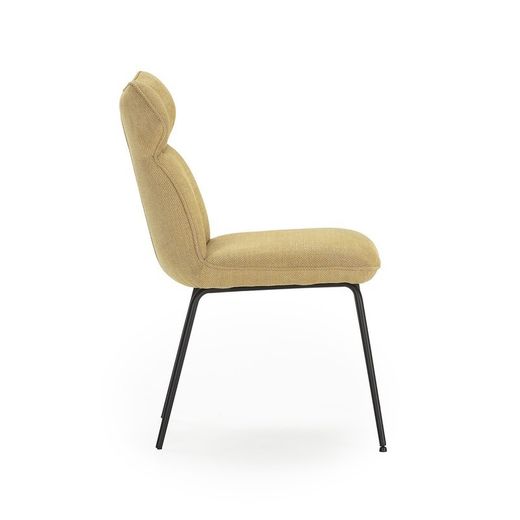 Sedia, 47 x 64,5 x 91,5 cm, in tessuto mostarda | Collezione Dara