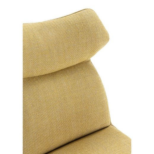 Sedia, 47 x 64,5 x 91,5 cm, in tessuto mostarda | Collezione Dara