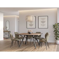 Sedia, 47,5 x 57,5 x 85 cm, in tessuto verde | Collezione Luna