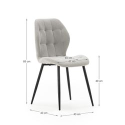 Silla, 48 x 58 x 85 cm, de tejido en gris | Colección Nalu
