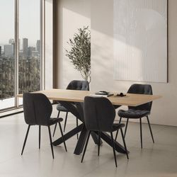 Sedia, 48 x 58 x 85 cm, in tessuto grigio scuro | Collezione Nalu