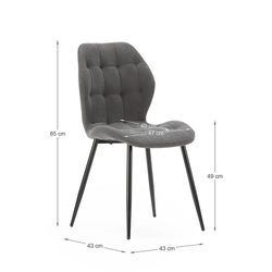 Sedia, 48 x 58 x 85 cm, in tessuto grigio scuro | Collezione Nalu