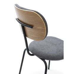 Sedia, 48 x 59 x 86,5 cm, in tessuto nero | Collezione Dash