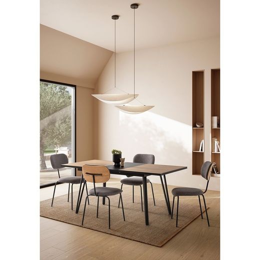 Sedia, 48 x 59 x 86,5 cm, in tessuto nero | Collezione Dash