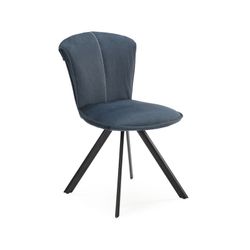 Silla, 48 x 65 x 83 cm, de tejido y metal en azul y negro  | Colección Simbra