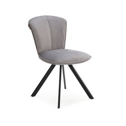 Silla, 48 x 65 x 83 cm, de tejido y metal en gris claro y negro  | Colección Simbra