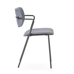 Sedia, 49 x 55 x 79 cm, in ecopelle grigio marengo | Collezione Mayka