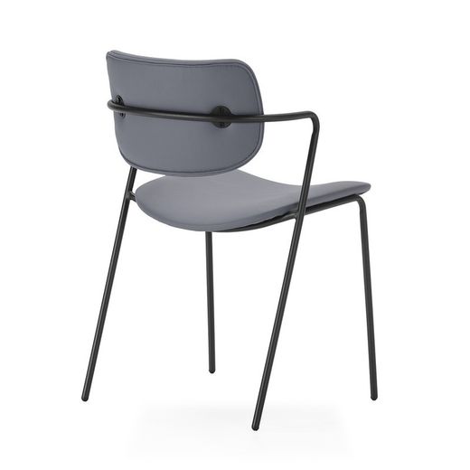 Sedia, 49 x 55 x 79 cm, in ecopelle grigio marengo | Collezione Mayka