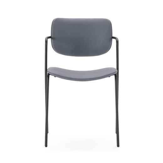 Sedia, 49 x 55 x 79 cm, in ecopelle grigio marengo | Collezione Mayka